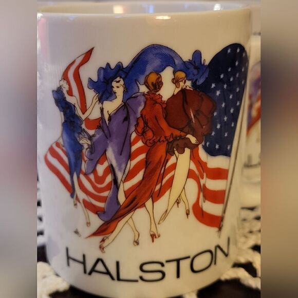 Halston 1992 New Set of 4, Still Wrapped American Classic Fashion Mugs 12oz. - Picture 4 of 5